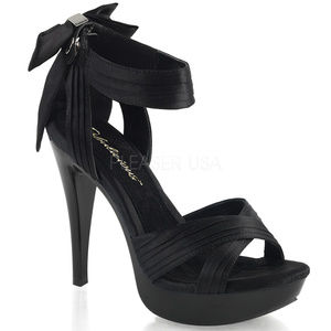Platform Criss Cross Satin Bow High Heel Shoes